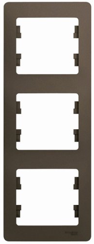 Рамка вертикальная Systeme Electric Glossa 3-м. шоколад картинка